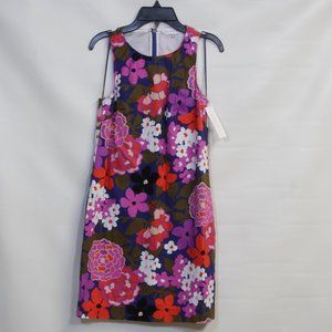Trina Turk Cosme Greenhouse Floral Stretch Cotton Sleeveless Racerback Dress